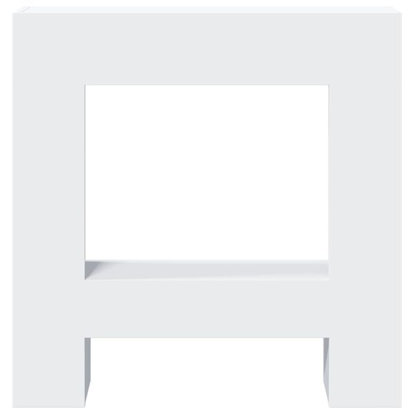 vidaXL Peisramme hvit 81x18x82 cm konstruert tre