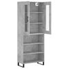 vidaXL Highboard betonggr&aring; 69,5x34x180 cm konstruert tre