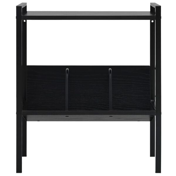 vidaXL Bokhylle 2 lag svart 52x28x59 cm konstruert tre