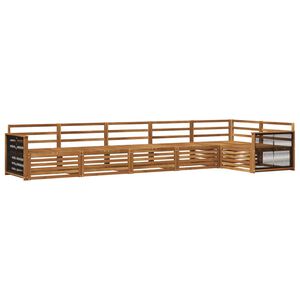 vidaXL Utend&oslash;rs sofa-sett 6 stk. Naturlig Solid akasietre