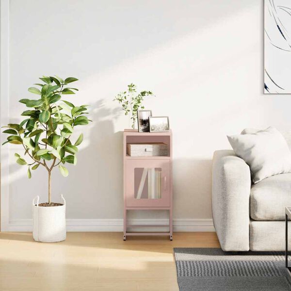 vidaXL Nattskap Rosa 36x39x78 cm Kaldvalset Stål