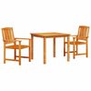 vidaXL Hage Spisegruppe 3 stk. Brun Solid akasietre