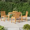 vidaXL Hagespisegruppe 5 deler heltre teak