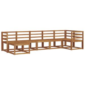 vidaXL Utend&oslash;rs sofa-sett 7 pcs Naturlig Solid akasietre