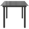 vidaXL Hagebord svart 150x90x74 cm aluminium og glass