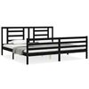 vidaXL Sengeramme med hodegavl svart 200x200 cm heltre