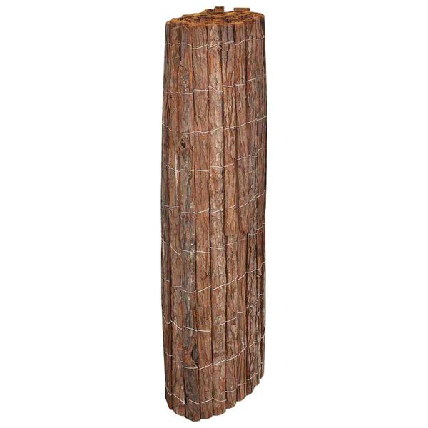 vidaXL Barkgjerde Brun 600 x 125 cm Bark