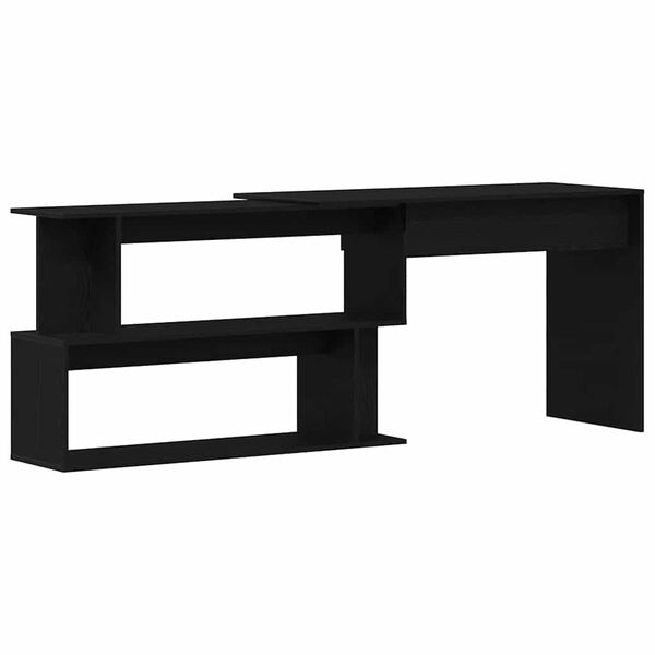 vidaXL Skrivebord Svart Eik 200 x 50 x 76 cm Konstruert tre