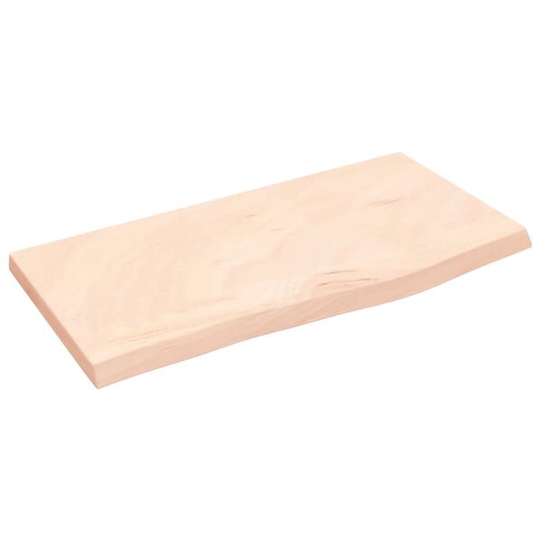 vidaXL Benkeplate til bad 60x30x2 cm ubehandlet heltre