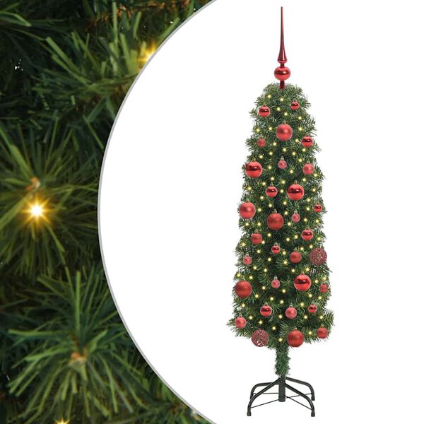 vidaXL Kunstig juletre med 150 LED grønn 150 cm PVC og stål og plast