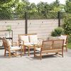vidaXL Hagesofa Set Naturlig Heltre teak