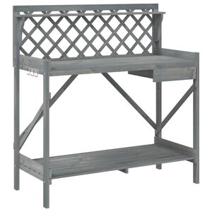 vidaXL Pottebenk med espalier gr&aring; heltre gran