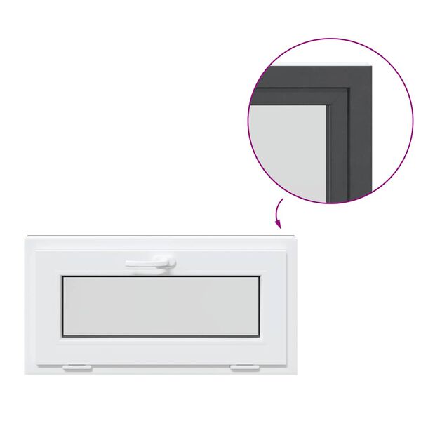 vidaXL Kjellervindu RISOR 80x40 cm vipp 2 glass antrasitt