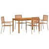 vidaXL Hage Spisegruppe 5 pcs Beige Solid akasietre