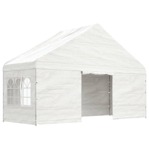 vidaXL Paviljong med tak hvit 20,07x5,88x3,75 m polyetylen