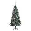 vidaXL Kunstig Forh&aring;ndsbelyst Juletre med Kule Sett gr&oslash;nn 150 cm PET