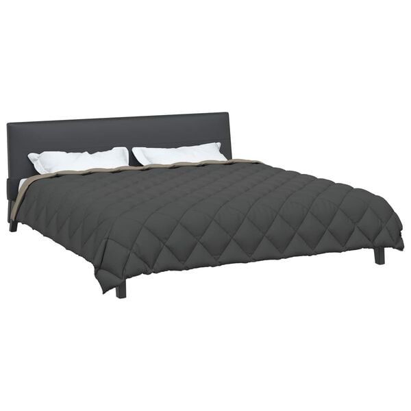 vidaXL Vinter Dynen Lys gr&aring; og antrasitt 220 x 240 cm Mikrofiber