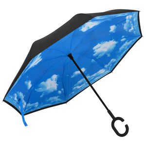 vidaXL Paraply med C-h&aring;ndtak svart 108 cm