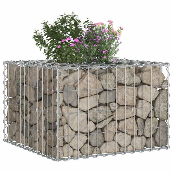 vidaXL Gabion hevet seng s&oslash;lv 60 x 60 x 40 cm Galvanisert St&aring;l