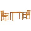 vidaXL Hage Spisegruppe 3 pcs Brun Solid akasietre