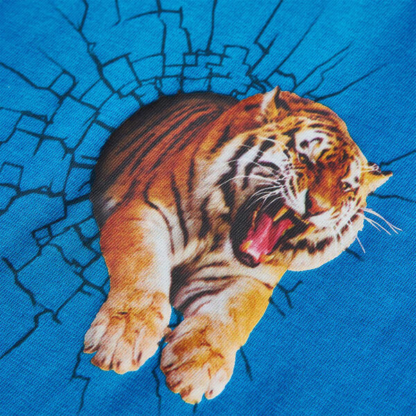 T-skjorte for barn med lange ermer koboltbl&aring; 116