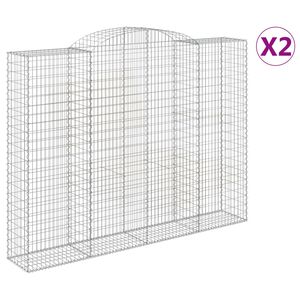 vidaXL Gabionkurver buede 2 stk 300x50x220/240 cm galvanisert jern