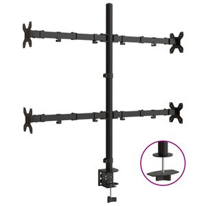 vidaXL Skjermfeste svart st&aring;l VESA 75/100 mm