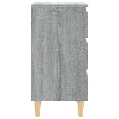 vidaXL Nattbord med ben i heltre grå sonoma eik 40x35x69 cm