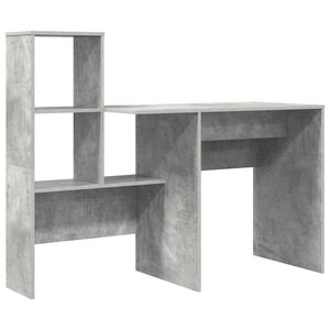 vidaXL Skrivebord Betonggr&aring; Konstruert tre 131,5 x 50 x 106,5 cm