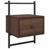 vidaXL Nattbord veggmontert brun eik 35x30x51 cm konstruert tre