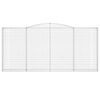 vidaXL Gabionkurver buede 2 stk 400x30x180/200 cm galvanisert jern