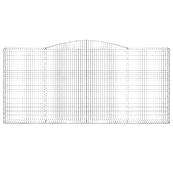 vidaXL Gabionkurver buede 2 stk 400x30x180/200 cm galvanisert jern