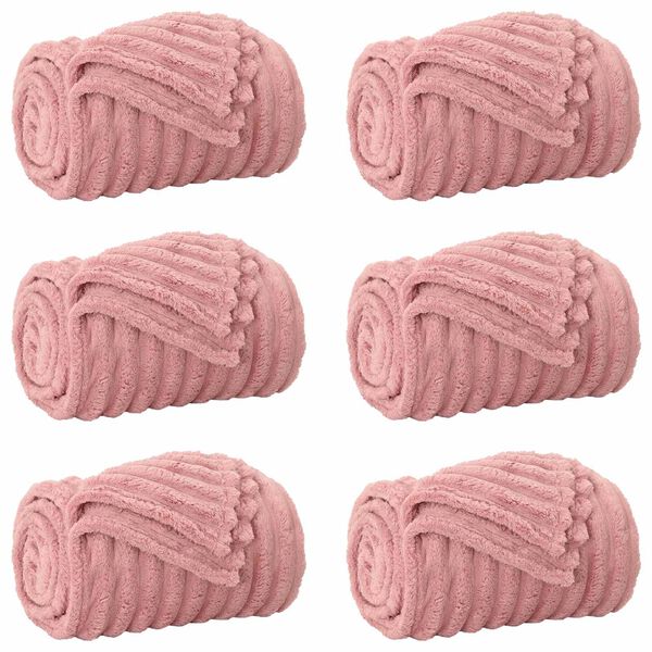 vidaXL Kastepledd 6 pcs Rosa 150 x 130 cm Fleece