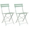 vidaXL Hage Folding Stol 2 pcs Lett mint 42 x 46 x 82cm Metall