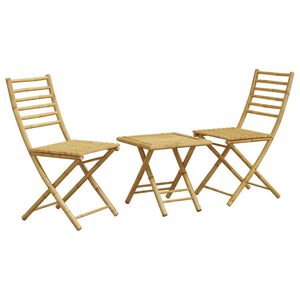 vidaXL Bistrosett 3 deler bambus