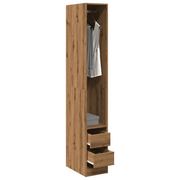 vidaXL Garderobe artisan eik 30x50x200 cm konstruert tre