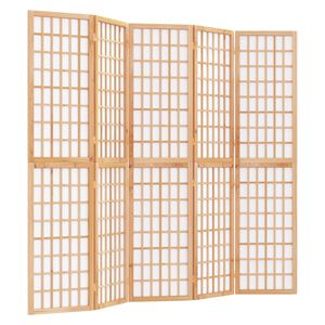 vidaXL Sammenleggbar romdeler 5 paneler japansk stil 200x170 cm svart