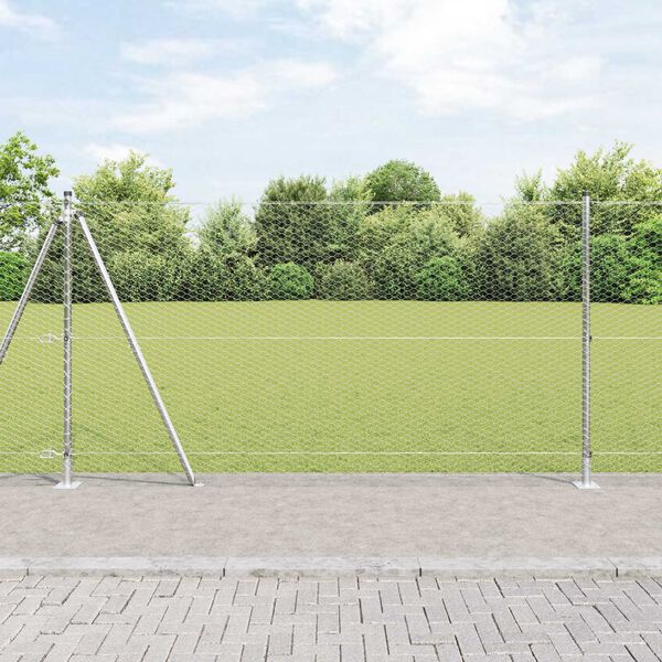 vidaXL Gjerdep&aring;le s&oslash;lv 50 x 1,2 m (25 mm mesh) St&aring;l
