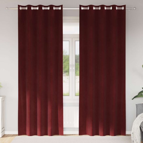 vidaXL Blendingsgardiner 2 pcs Vinr&oslash;d 140 x 225 cm Fl&oslash;yel