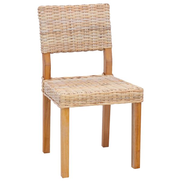 vidaXL Spisestuestol 2 pcs Naturlig 46 x 55 x 84 cm Kubu Rattan