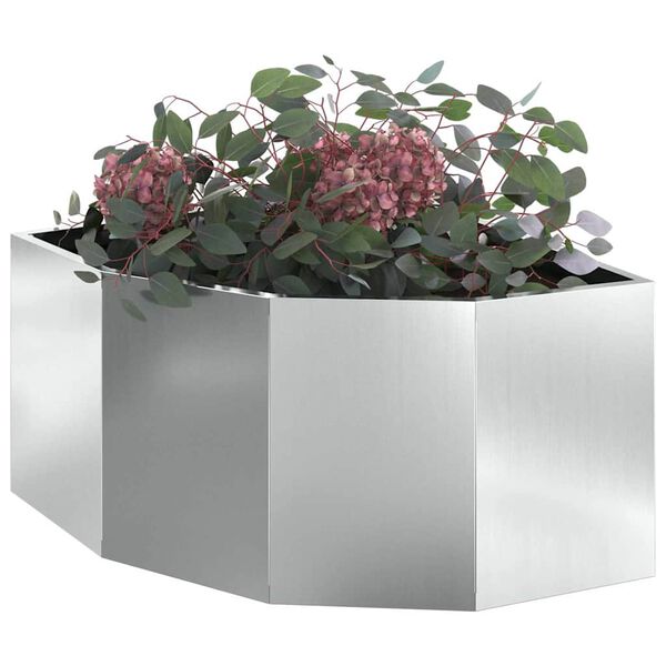 vidaXL Hj&oslash;rne Plante s&oslash;lv 60 x 60 x 35 cm Galvanisert st&aring;l