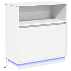 vidaXL LED sideboard Hvit 71 x 34,5 x 75 cm Konstruert tre