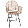vidaXL Spisestuestol 2 pcs Naturlig 44 x 44 x 74 cm Rattan og Jern