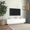 vidaXL TV-benk med LED-lys hvit 160x35x40 cm