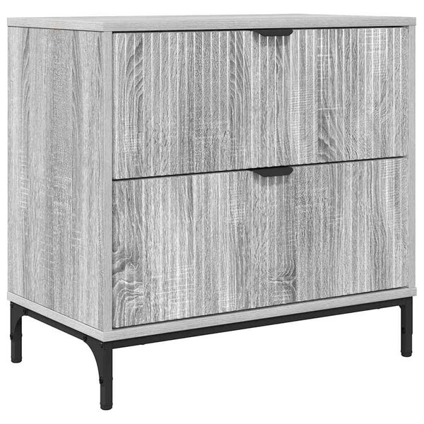 vidaXL Nattbord med skuff Gr&aring; sonoma 63,5 x 36 x 61 cm Konstruert tre