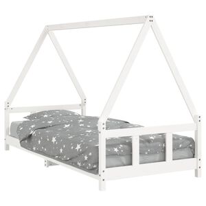 vidaXL Barnesengeramme hvit 90x200 cm heltre furu