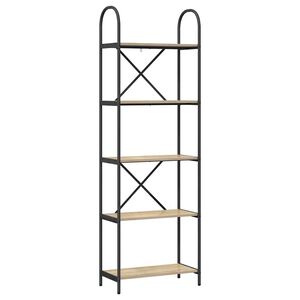 vidaXL Bokhylle 5 niv&aring;er 60 x 30 x 183 cm Konstruert tre Sonoma eik