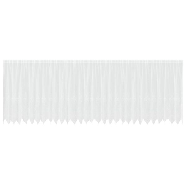 vidaXL Blondegardin med gardiner Blomster Hvit 180 x 750 cm Polyester