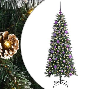 vidaXL Kunstig juletre med 150 LED gr&oslash;nn 150 cm PVC og plast og st&aring;l