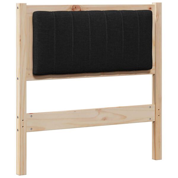 vidaXL Polstret sengegavl med hodegjerde Brun 75 cm Massiv furu